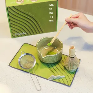 Set da tè <span class=keywords><strong>Matcha</strong></span> in ceramica scatola regalo per frusta e Set di strumenti per gustare la tua tazza di tè include strumenti <span class=keywords><strong>Matcha</strong></span> regalo - Product Image 2