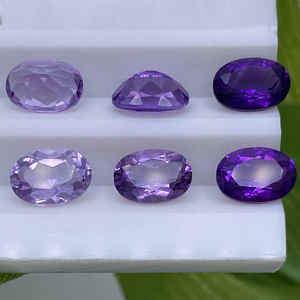 Forme ovale 4x3mm ~ 10x8mm pierres précieuses en vrac coupe à facettes brésilien améthyste géode grossiste faisant des bijoux améthyste naturelle - Product Image 1