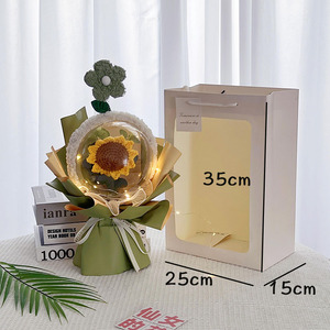 2025 nuevo ramo de lana de punto de girasol terminado de graduación hecho a mano creativo cumpleaños entrada de la escuela secundaria examen Ritual - Product Image 2