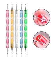 Stylo à points pour nail art professionnel MASSA avec pointe en acier inoxydable, manche en plastique, outil durable pour le soin des ongles, pour la beauté et la manucure