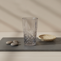 Vaso de Agua Clásico de Plástico PC Irrompible de 400 ml, Libre de BPA, Transparente, Corte Diamante, Apto para Lavavajillas, para Restaurantes y Hoteles
