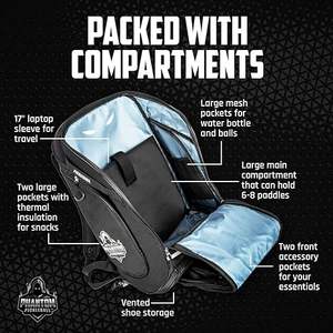 Free Sample High Quality Adjustable <b>Lightweight</b> Crossbody Sling <b>Bag</b> Backpack for Pickleball Tennis Sports <b>Travel</b> - Product Image 3