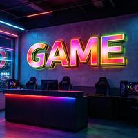 Sin Pedido Mínimo, Letras RGB Coloridas en 3D Personalizadas para Interiores, Letras RGB Programables con Control Remoto para Decoración de Paredes