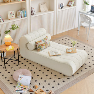 Poltrona Moderna Kino in Tessuto Impermeabile con Poggiatesta Rimovibile e Lavabile, Chaise Longue Morbida per Casa con Spugna ad Alta Densità - Product Image 1