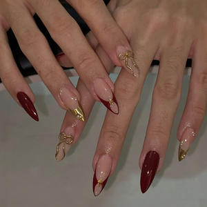 Vente en gros de <span class=keywords><strong>faux</strong></span> <span class=keywords><strong>ongles</strong></span> en gel à presser de haute qualité, technologie Saibo, 3D, effet perle, réutilisables, formes cercueil, amande, carrée, avec paillettes et <span class=keywords><strong>colle</strong></span> - Product Image 2