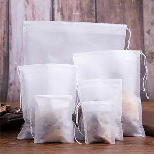 使い捨て100個不織布ティーバッグハロゲン材料スパイス包装袋薬袋