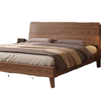 Lit en bois massif noyer noir nord-américain petite chambre simple bûche nouveau lit double de style chinois