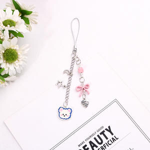 INS mignon dessin animé Animal alliage téléphone porte-clés étui pour écouteurs pendentif sac décoration polyvalent Girly coeur - Product Image 6