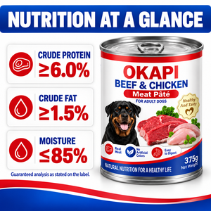 OKAPI 375g Rind- und Hühnerfleisch-Paste Nassfutter für Erwachsene Hunde OEM ODM Private Label - Product Image 3