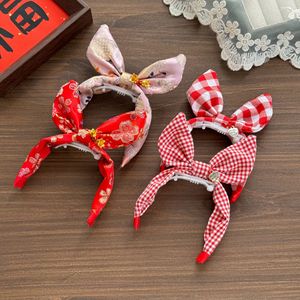 Bandeau en tissu à nœud papillon pour animaux de compagnie, rouge, style chinois, fête du Nouvel An, couvre-chef pour chien, maltais, bichon, toutes saisons - Product Image 4