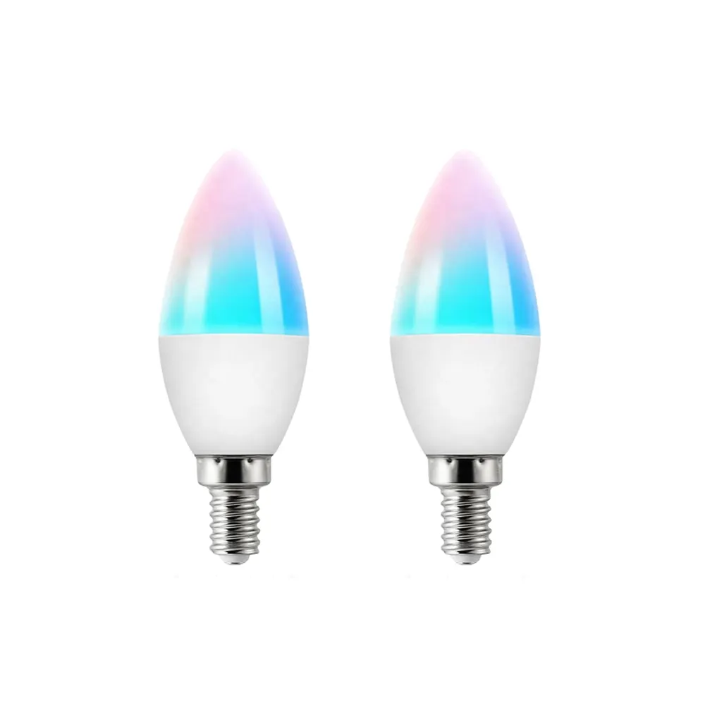 Wifi Smart Bulb E14 RGB Tuya APP Control Dimmable CCT Multicolor LED Lightbulb 16 million Color Changing Lamp with Google home
