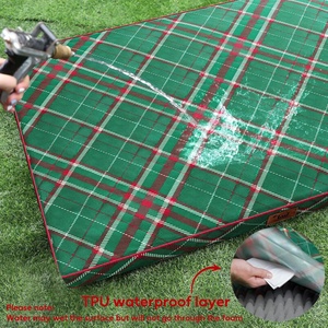 Ортопедическая лежанка для собак XL, для крупных собак, зимняя, водонепроницаемая, со съемным чехлом, в клетку, прямоугольная, на заказ - Product Image 2