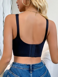 Senza coaster serie 2 colori <span class=keywords><strong>reggiseno</strong></span> liscio e allungato con anello in acciaio spallacci spessi 5 file di bottoni scollati - Product Image 3