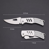 Couteau de poche miniature en acier inoxydable, couteau à fruits pliable multifonctionnel pour le camping en plein air, porte-clés EDC