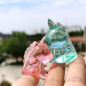 CHENXI Transparent Jelly Unicorn <b>Squeeze</b> Toy with Silicone Maltose Filled Stress <b>Ball</b> 2.9x4cm Anxiety Relief Pinch Squishy Toy - Product Image 4