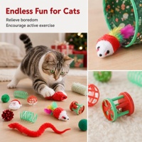 Lot de jouets à tirer pour chats Mito, neufs, intelligents, classiques, adorables, pour le nettoyage des dents, motif de Noël, en plastique et peluche
