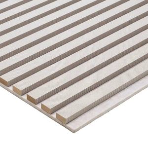 Film PVC au toucher cutané Akupanel Support en feutre acoustique beige Sensation <span class=keywords><strong>de</strong></span> peau à 3 côtés Placage PVC Panneau acoustique en bois à lattes MDF pour murs - Product Image 2