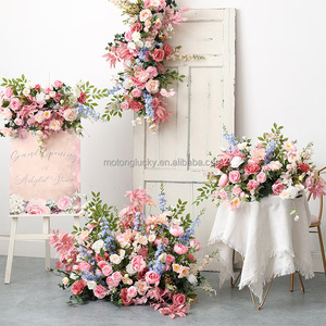Décoration de mariage haut de gamme : Chemin de fleurs en soie rose poudré de 60 cm pour allée de mariage - Product Image 6