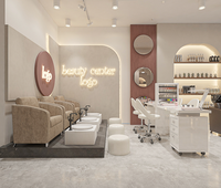 Conception d'intérieur pour salon de manucure et de beauté, service de rénovation complet sur mesure pour salon de coiffure commercial, décoration de salon