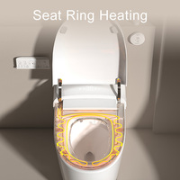 WC intelligent électrique avec bidet à eau chaude, séchoir à air, siège chauffant, auto-nettoyant, double chasse, télécommande, drainage S-trap au sol