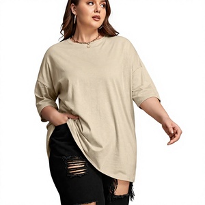 <b>Women's</b> Plus Size Casual Short Sleeve T-<b>Shirt</b> Front Logo Embroidery O-Neck Loose Fit 100% Cotton Eco-Friendly - Product Image 6