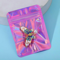 Pochette de présentation en plastique composite sécurisée pour bijoux, sac d'emballage personnalisé avec fermeture éclair pour boucles d'oreilles, bagues, colliers et accessoires