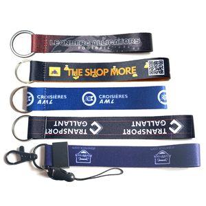 Khuyến Mãi Kinh Doanh Tùy Chỉnh In Vòng Chìa Khóa Tay Màu Đen Cổ Tay Dây Buộc Keychain Ngắn Dây Buộc Với Mã QR - Product Image 3