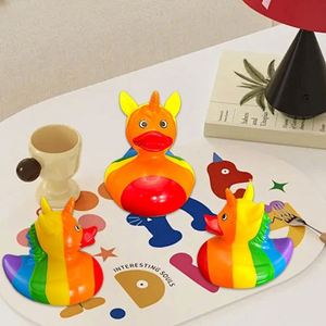Hot Sale Promotional Unicorn Rainbow Ducks Soft Floating <b>Bath</b> Squeaky Toys Rubber Duck for Kids - Product Image 2