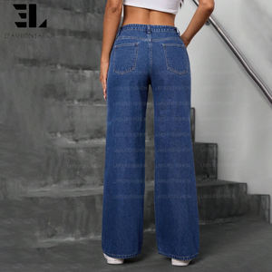 LARSUR Xintang Guangzhou Cina Fabbrica Produttrice di Jeans in Denim Fornitore Grossista Jeans Classici Larghi da Donna - Product Image 3