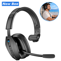 Headset Bluetooth Profesional untuk Pengemudi Truk, Desain Over-Ear Satu Telinga, Mikrofon ENC, Baterai 85 Jam, Headphone Nirkabel untuk Bekerja
