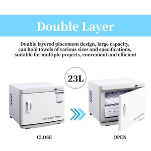 Gabinete de Calentamiento y Refrigeración 2 en 1 para Salón de Belleza, Esterilizador de Toallas de Gran Capacidad 16L 23L, Calentador de Toallas para Peluquería - Product Image 3
