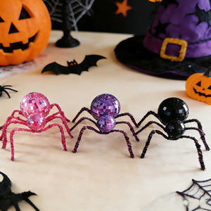 Chuang De Halloween <span class=keywords><strong>Disco</strong></span> Ball Spider, décoration d'araignée effrayante qui brille dans le noir pour fête de maison hantée, décoration d'Halloween - Product Image 2