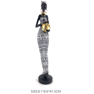 סיטונאי רטרו אפריקאי אישה פיסול אמן אופי פסל - Product Image 5