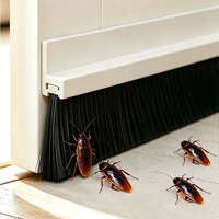Brosse de joint de porte industrielle en PVC avec poils en nylon flexibles pour barrière anti-cafards, insectes et courants d'air