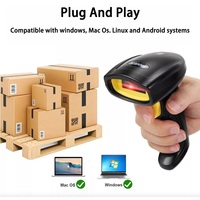 Offre Spéciale en stock lecteurs de codes-barres laser Bluetooth sans fil portables 1d 2d lecteur de codes QR bon marché pour supermarché entrepôt