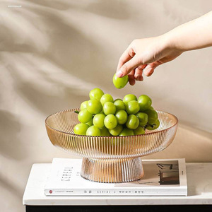 6 8 10 pouces Dia Ornement de table clair gris or jante tige verre bol décoration <span class=keywords><strong>verres</strong></span> pour fruits - Product Image 5
