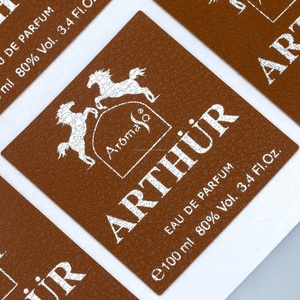 <b>Waterproof</b> Leather PU <b>Stickers</b>, with Gold Stamping and Embossing for Wine Bottles-Custom Shapes & Sizes - Product Image 2