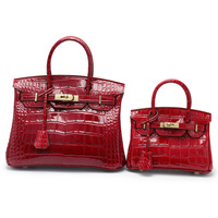 Nouveau sac à main en cuir véritable de style rétro européen et américain avec chaînes, motif crocodile, cuir de vachette, finition brillante
