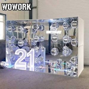 2026 WOWORK 批发可拆卸金属<span class=keywords><strong>360</strong></span>度无限镜面照相亭，适合派对活动装饰 - Product Image 1