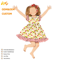 Vêtements pour bébés filles en gros, robe d'école à volants, robe de boutique pour filles, vêtements d'été pour enfants, vêtements de boutique pour enfants
