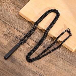 Collar con colgante largo de carburo de tungsteno para hombre Simple Tide, diseño pulido de una palabra con estilo clásico y cadena de cuerda para fiestas - Product Image 3