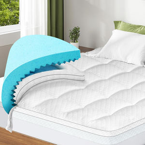 Kraliçe boyutu 4-Inch çift katmanlı hafızalı köpük şilte Topper 3-Inch soğutma yumurta sandık jel 1-Inch alternatif PillowTop 8-21 yatak - Product Image 1