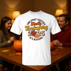 Camiseta familiar de Acción de Gracias 2025: El tiempo pasado juntos es una bendición - Product Image 2