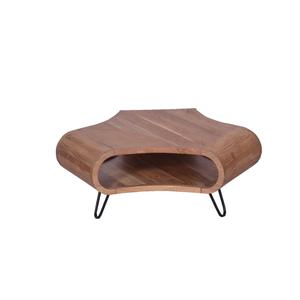 Midcentury Modern Wooden <b>Coffee</b> <b>Table</b> with Storage Shelf and Iron Hairpin <b>Legs</b> Eco-Friendly Living Room Furniture - Product Image 5