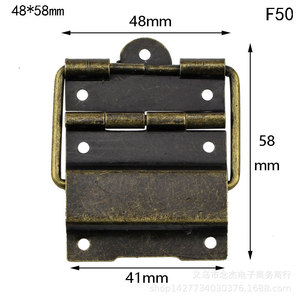 Bisagra de rosca continua F50 de 48x58 mm, de hierro, para montaje en superficie, para muebles, cajas de madera, cajas de joyería, accesorios de ferretería. - Product Image 2