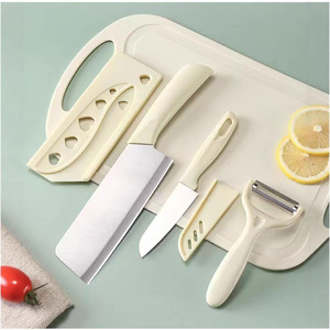 Tabla de cortar de calidad alimentaria, cuchillo afilado para frutas, cuchillo para preparar alimentos para el hogar/dormitorio, cuchillo de cocina, tabla de cortar, 2 en 1 - Product Image 1