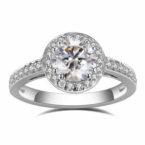 Bague de fiançailles en or 14 carats pour femme Messi Gems MS-535 avec moissanite jaune foncé - Product Image 1