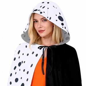 Capa de Cosplay Europea y Americana para Niños, Capa con Capucha de Puntos Blancos y Negros con Correas, Nuevo Estilo 2026 - Product Image 4
