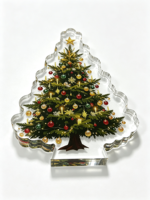 Doppelschichtige Hochtransparente Beleuchtete Acryl-Weihnachtsbaumfigur Batteriebetrieben Tischdekoration Weihnachtsdeko Geschäftsgeschenk OEM&ODM
