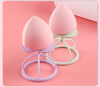 Éponge de maquillage en polyuréthane hydrophile lavable et écologique, outil de beauté, ensemble de houppettes rose et noir pour fond de teint